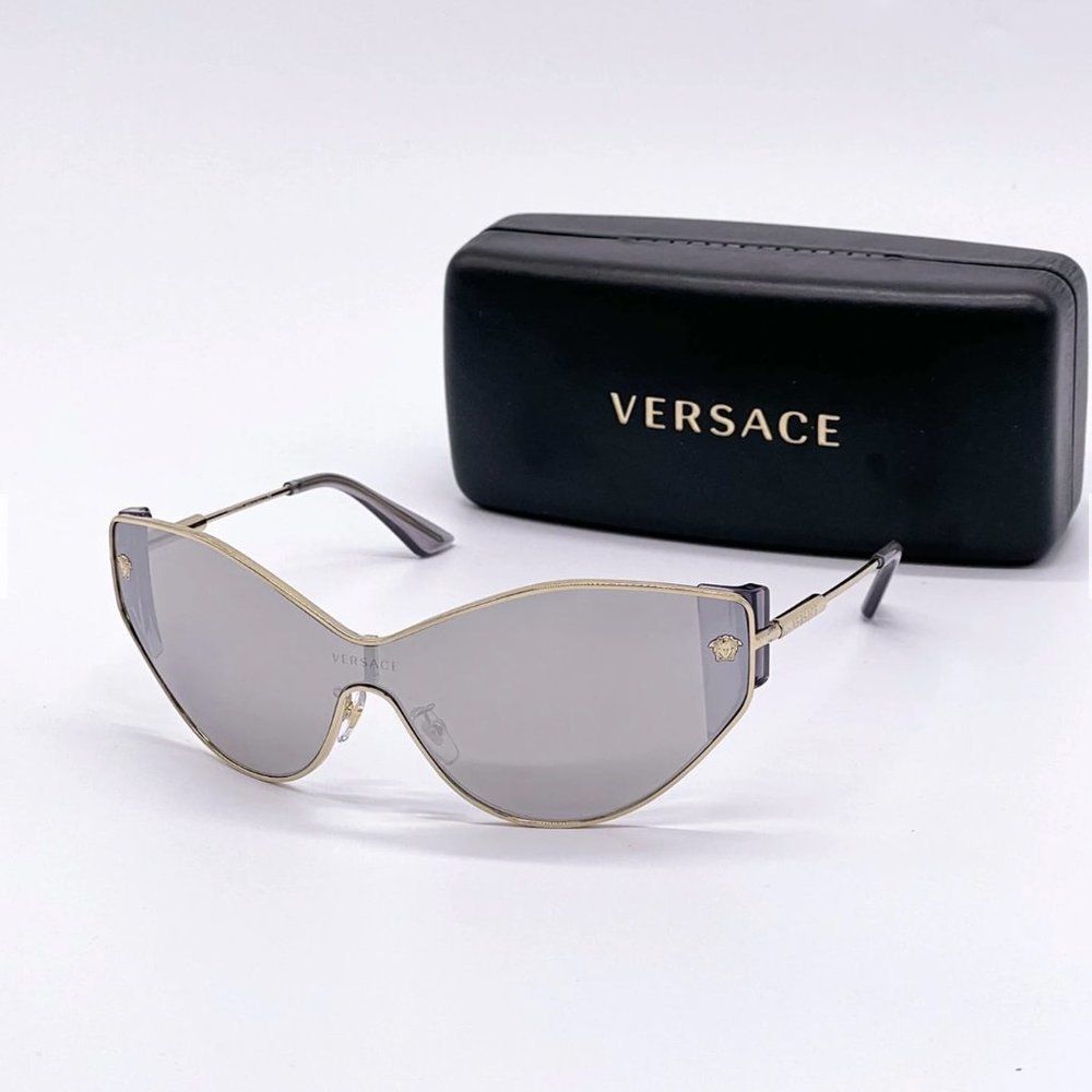 New Versace Women's Silver Sunglasses with box